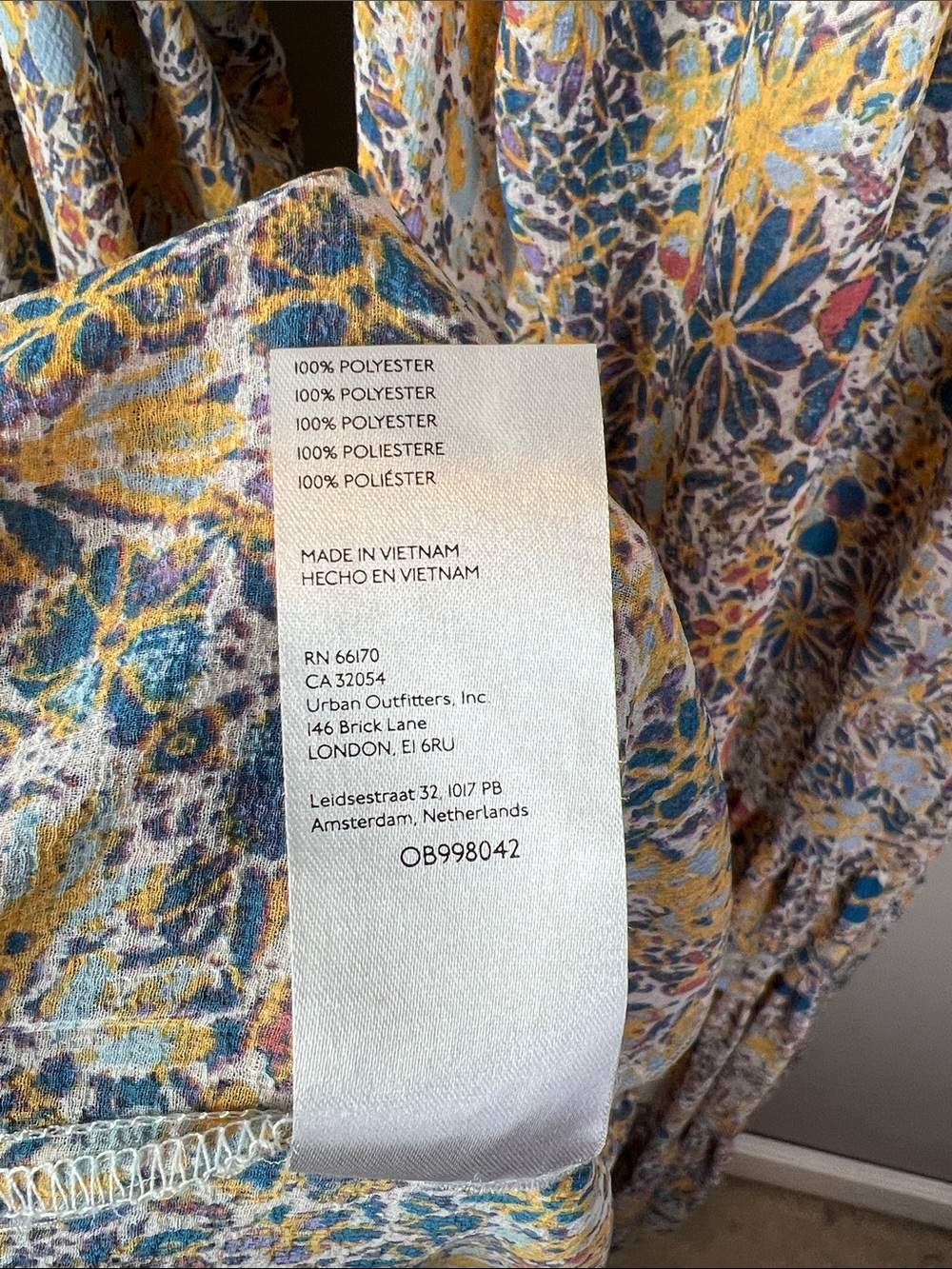 Free People Floral Maxi Dress in Yellow, Blue, Rust and Cream Sheer XS - Picture 9 of 10